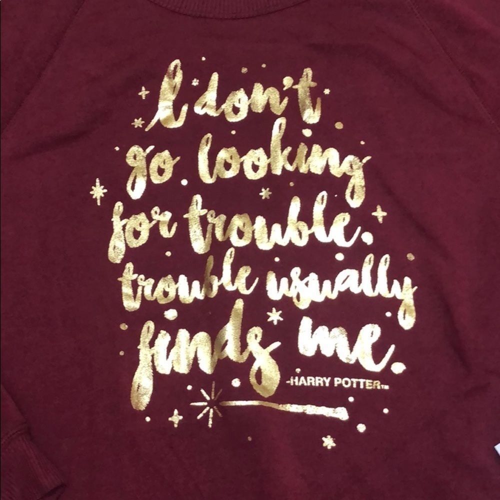 NWT Harry Potter Trouble Finds Me Sweatshirt XL - Picture 6 of 14